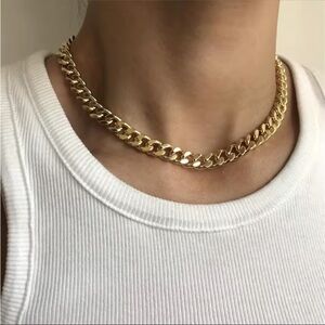 101✨ 18K Gold Plated Cuban Chain Choker Necklace